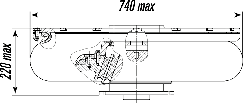 Пневморессора ПР-220-115 с РКО модели И-708
